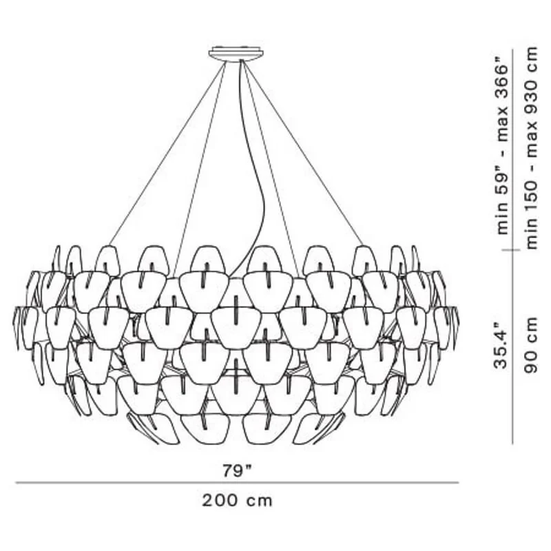 Luceplan XXL Hängelampe Hope Ø 200cm