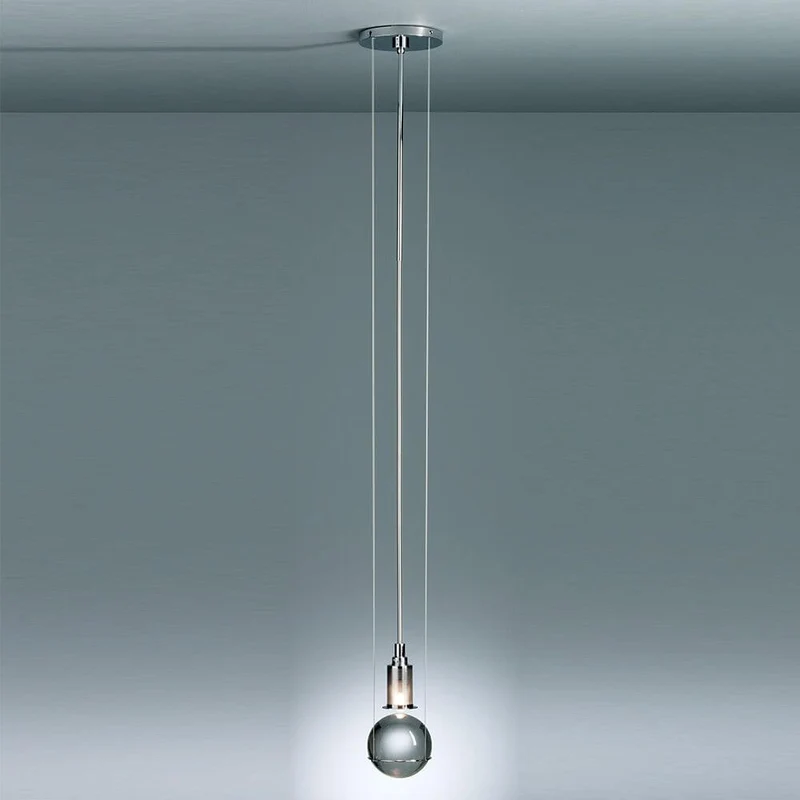 Tecnolumen LED-Hängeleuchte Le tre streghe Muranoglas Chrom