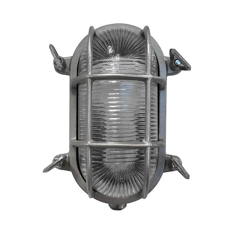 Schiffs-Wandleuchte Helford IP64 Nickel, Glas