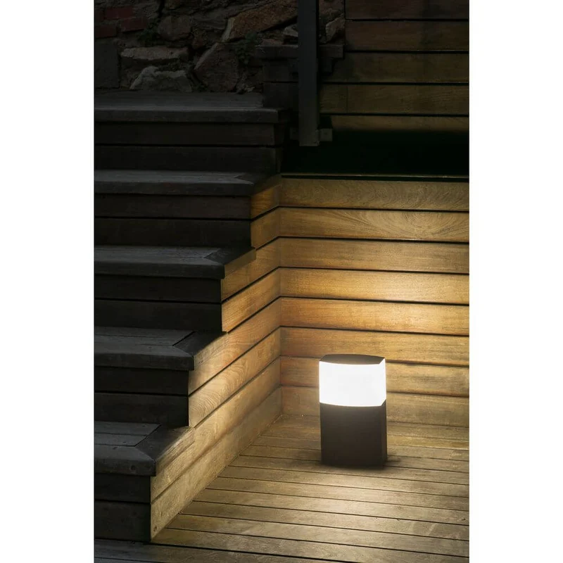 Moderne Gehwegleuchte DATNA 29cm IP44 Dunkelgrau