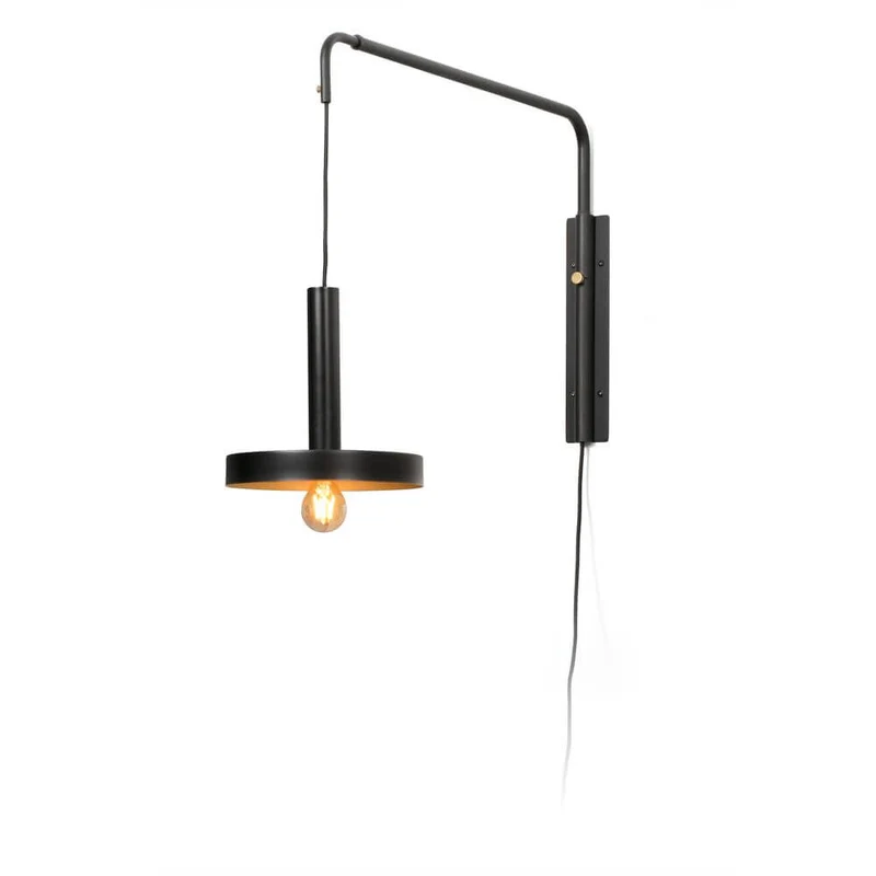 Wand-Hängeleuchte WHIZZ Schwarz, Goldfarben