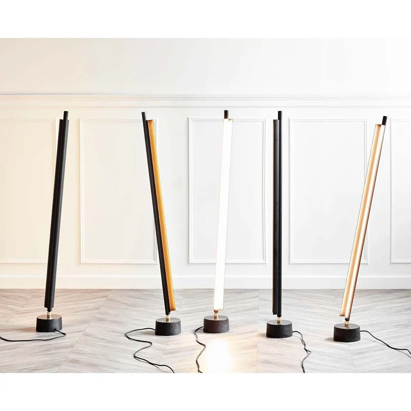 LED Stehlampe SpaceB Schwarz, Opal Weiß