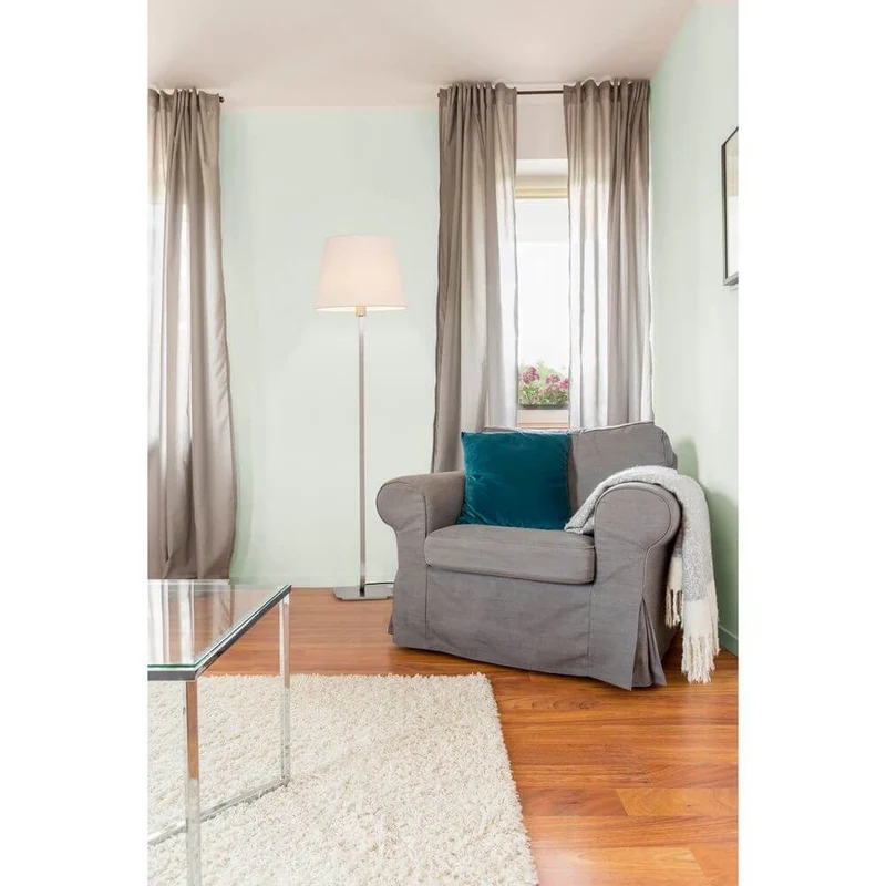 Stehlampe ESSENTIAL Nickel, Weiß