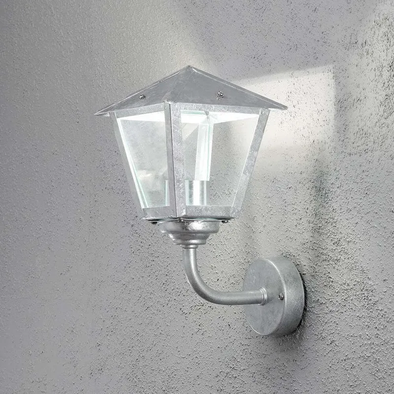 Benu LED Außen-Wandlampe 3000K galvanisierter Stahl, klares Glas