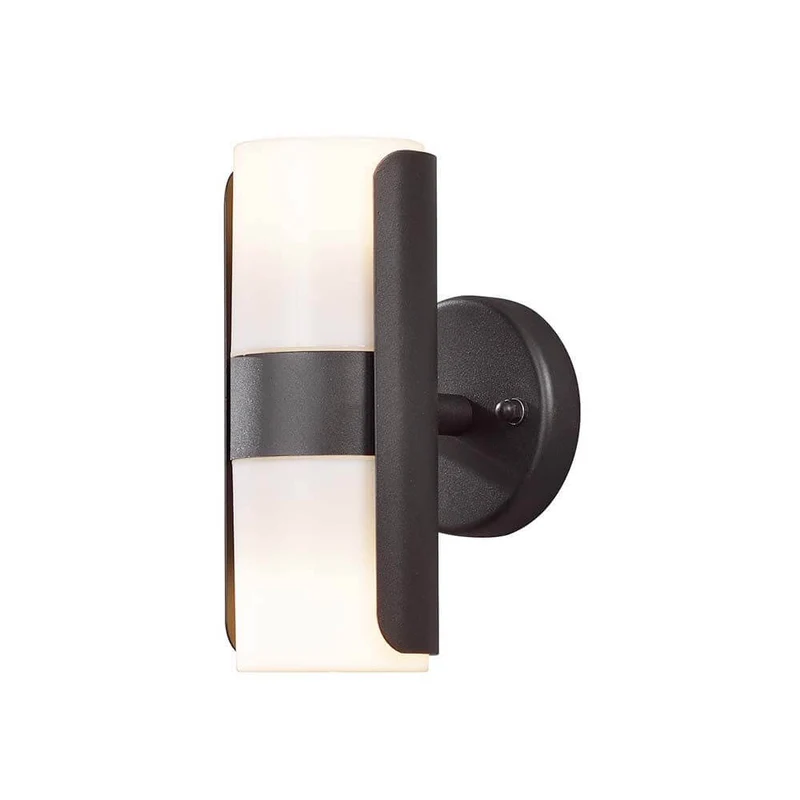 Modena Außen-Wandleuchte mit Lichtkegel Schwarz, opales Acrylglas