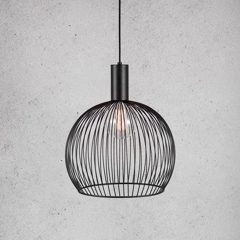 Aver 40 Gitter-Pendellampe Ø 40cm Textilkabel Schwarz