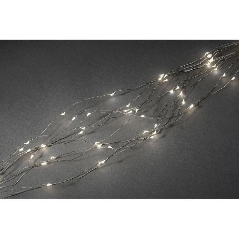 LED Tropfenlametta 10 Stränge mit 9 Dioden 90 Warmweiße Dioden