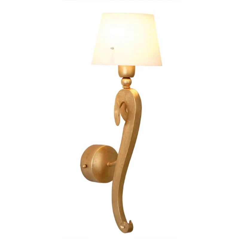 Wandleuchte Lino Eisen-Glas Gold