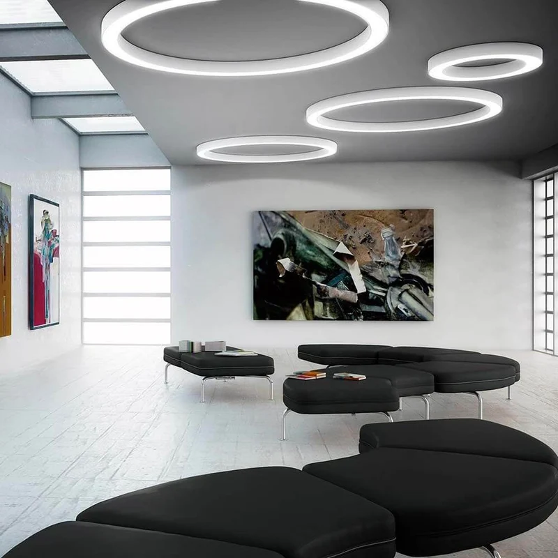 Panzeri Silver Ring LED-Deckenlampe Dimmbar