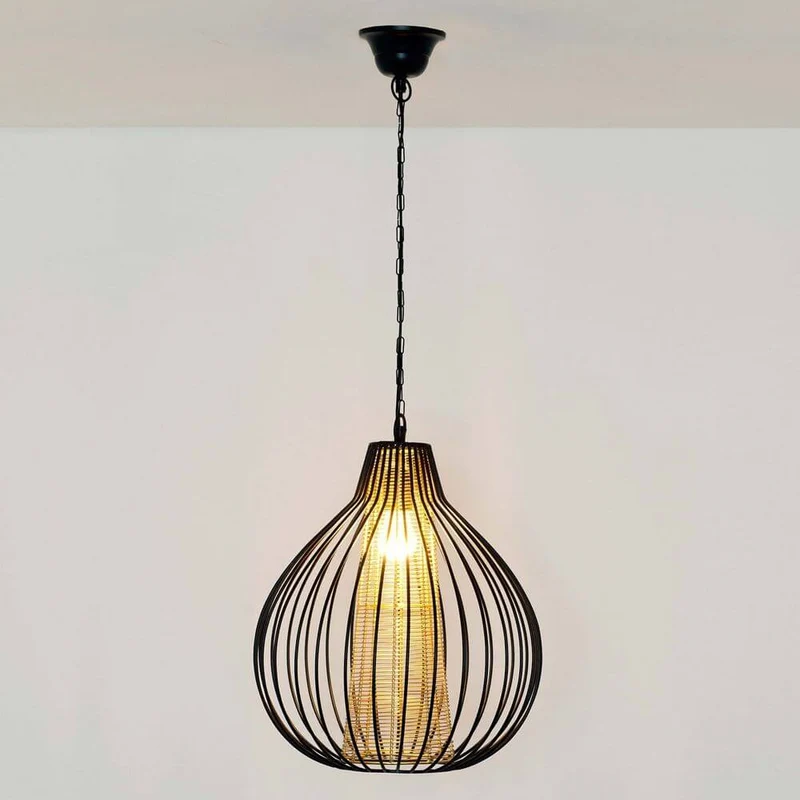 Pendelleuchte Capello Eisen Schwarz-Gold