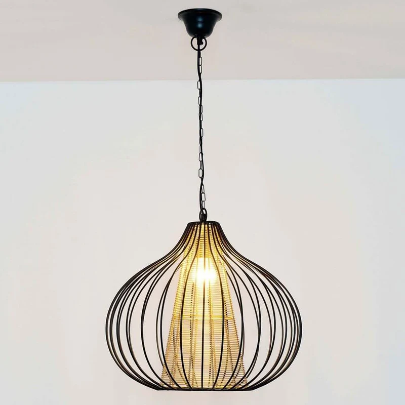 Pendelleuchte Capello Gross Eisen Schwarz-Gold