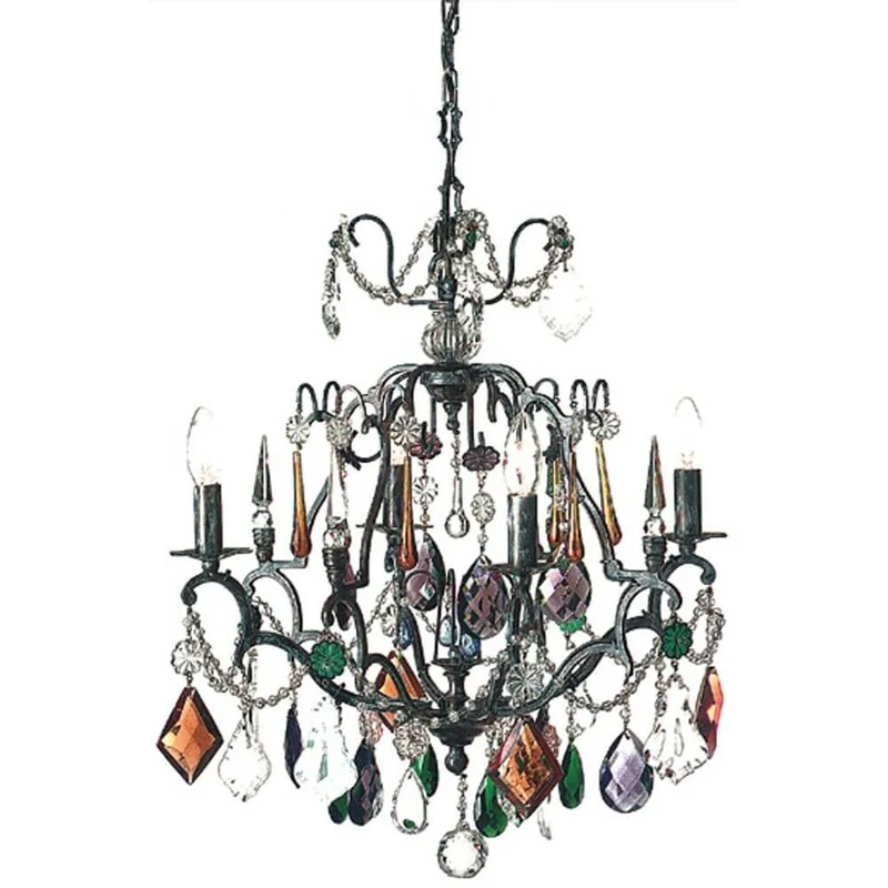 Hängeleuchte 4-flammig Symphonie Color Bronze, Bleikristall