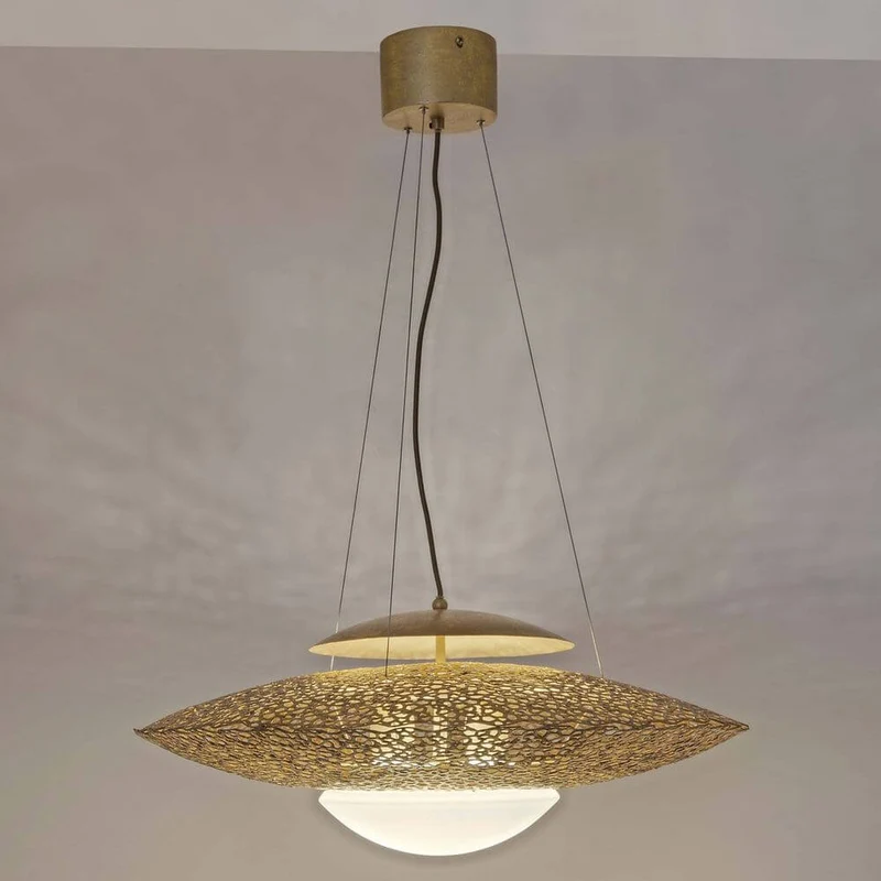 Pendelleuchte 2-flammig Utopistico Eisen-Glas Gold