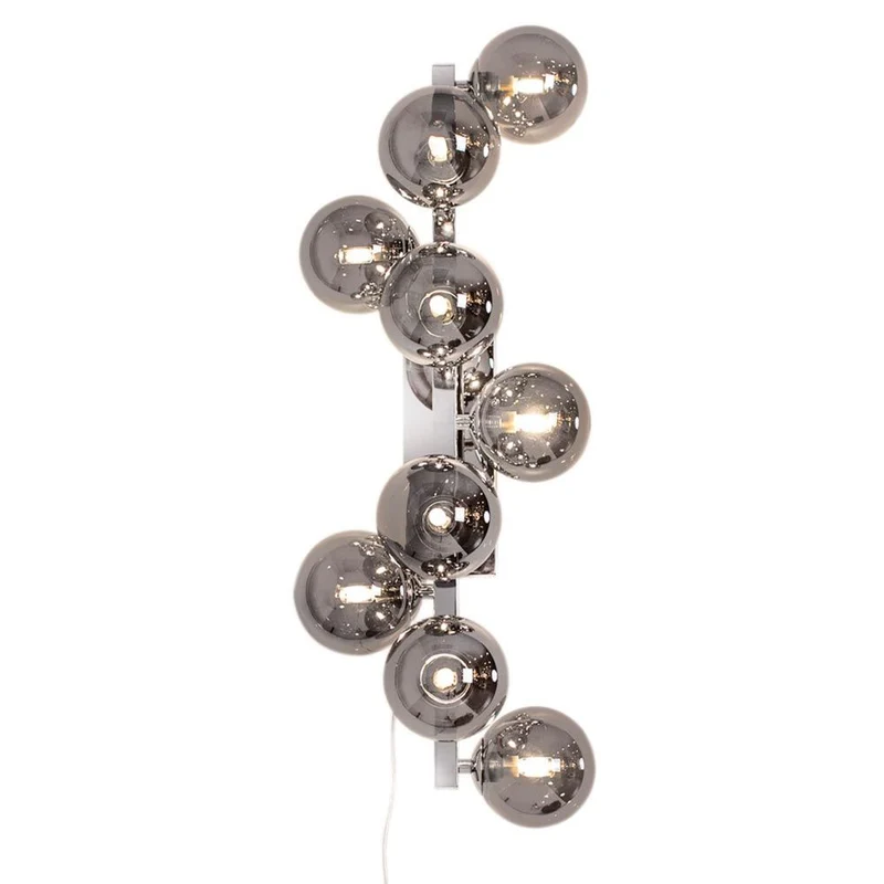 Wand- und Deckenleuchte Splendor 9-flg Chrom Rauchglas