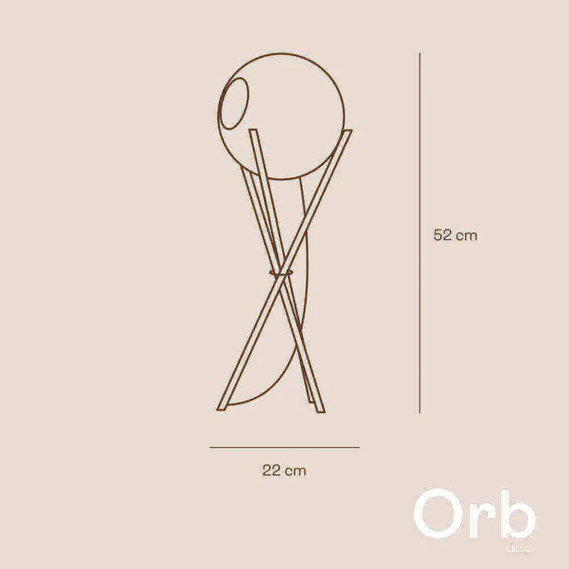 s.luce Orb Axis Glas-Tischlampe Dreibein 20cm